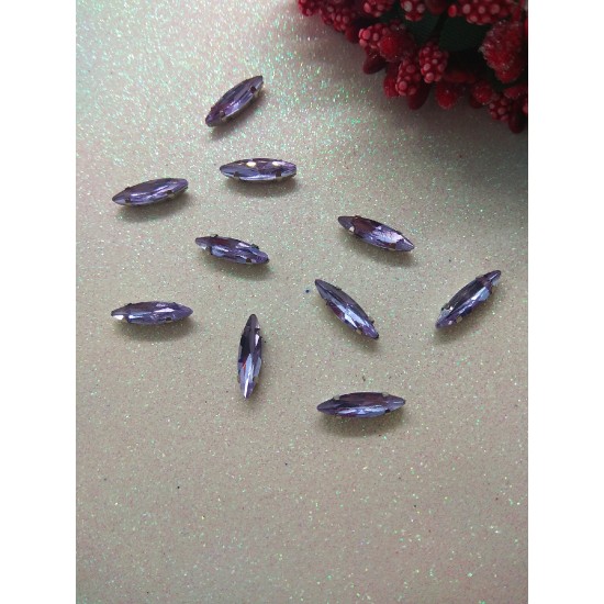 Стразы в цапах "Узкий листик" 4*15 мм цв. сиреневый, цена за 1 шт